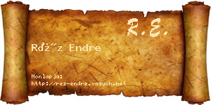 Réz Endre névjegykártya