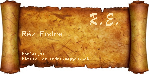 Réz Endre névjegykártya